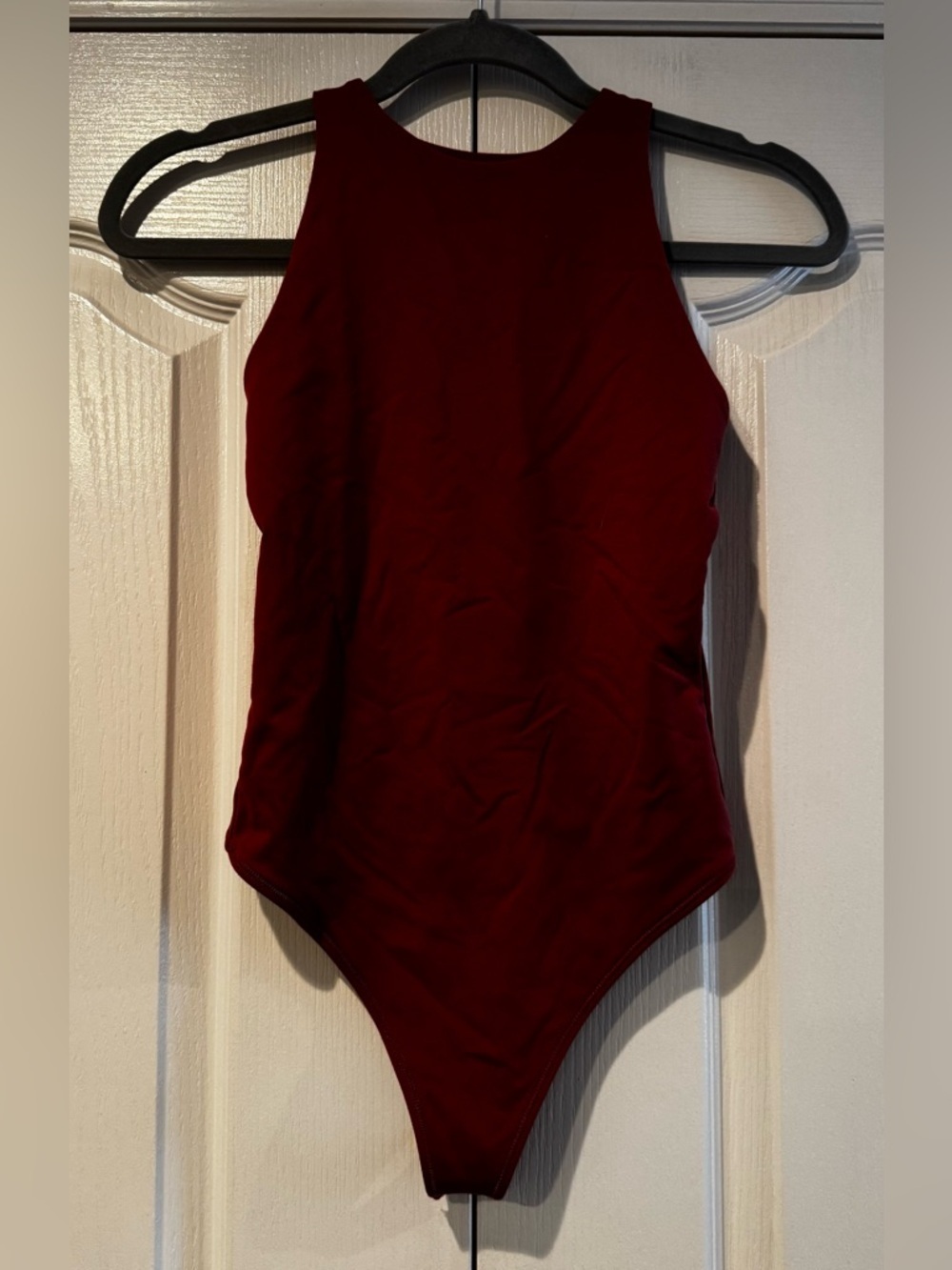 Abercrombie & Fitch Rust High Neck Cut Out Back Bodysuit - Size XS